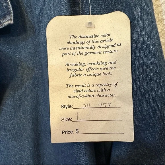 Vintage CMC Color Me Cotton 100% Cotton Denim Duster Women's Size Large - Picture 10 of 11